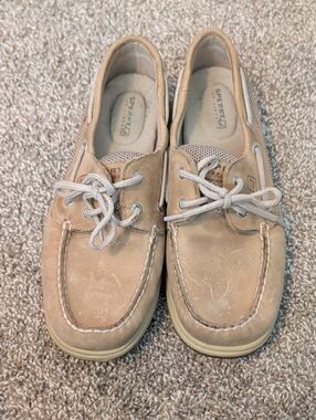 Sperry Light Tan Leather Boat Shoes